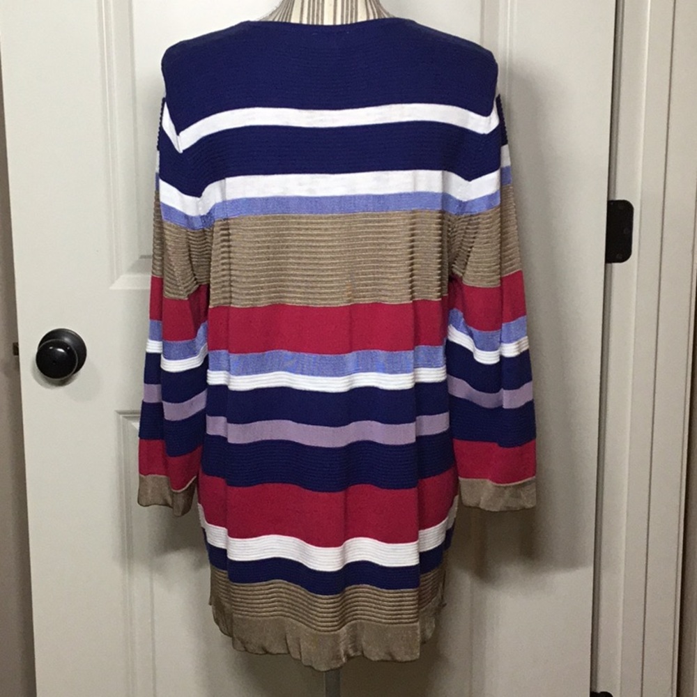 Chico’s Striped Button-Shoulder Pullover Sweater,… - image 4